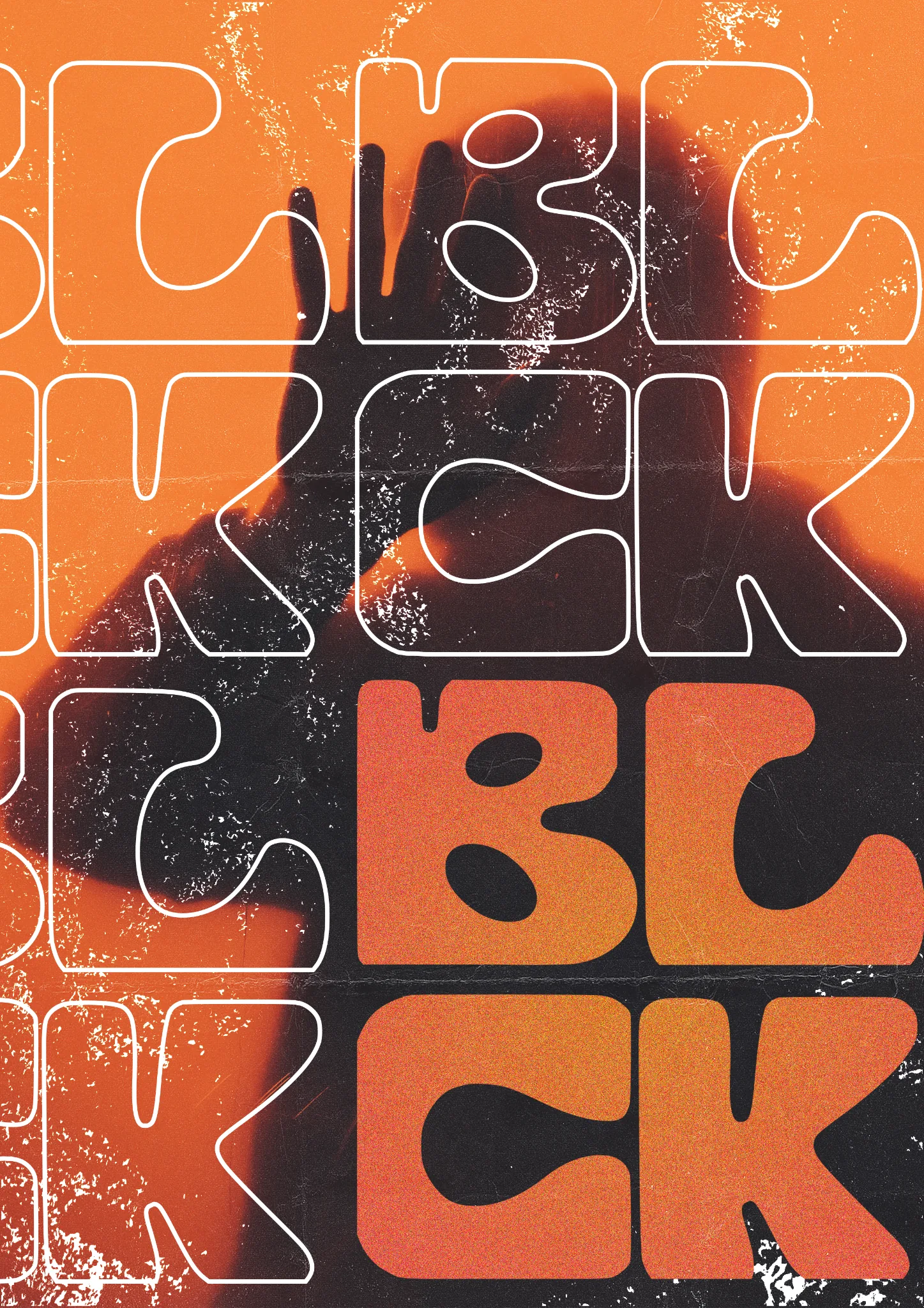 Block Font — tipografia em caixa alta e cartazes de aplicação