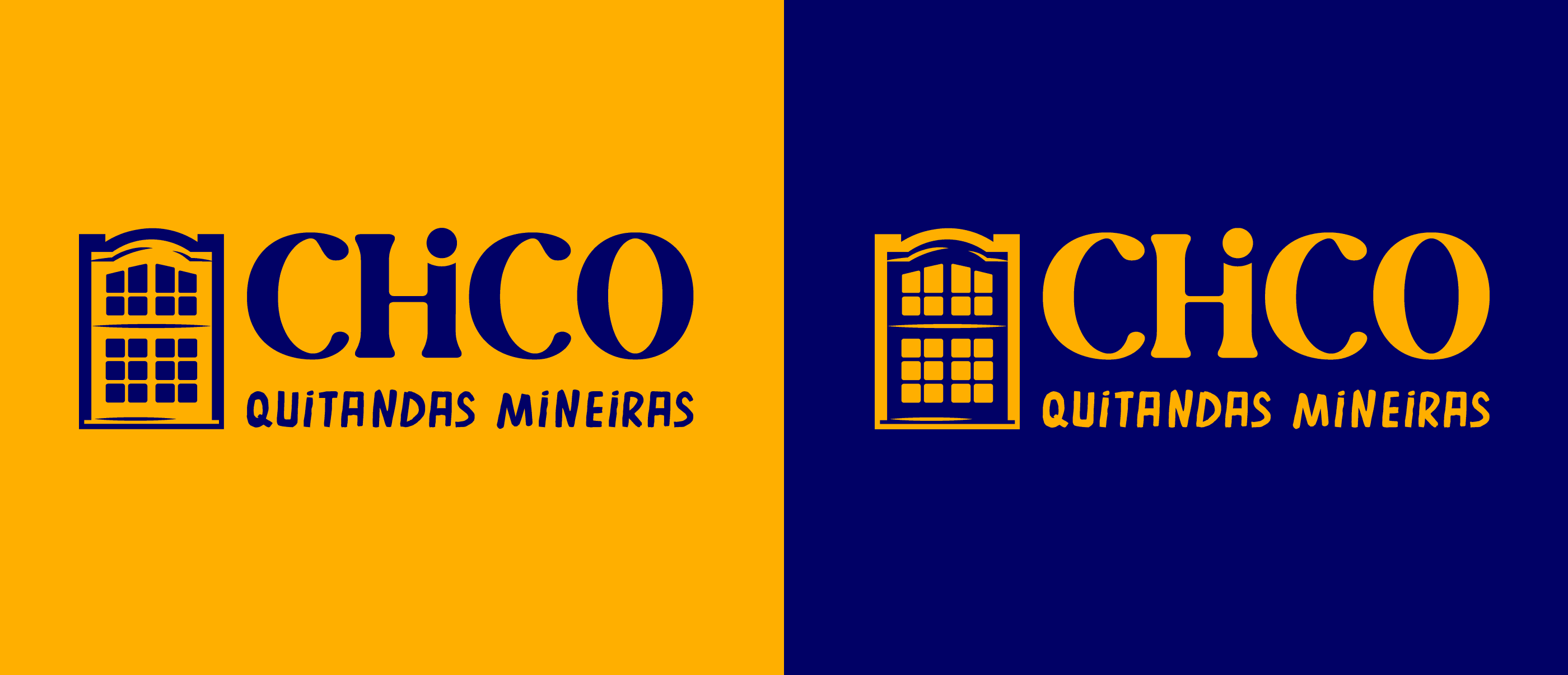 Animação do logotipo da Chico Quitandas Mineiras alternando entre as cores da paleta da marca